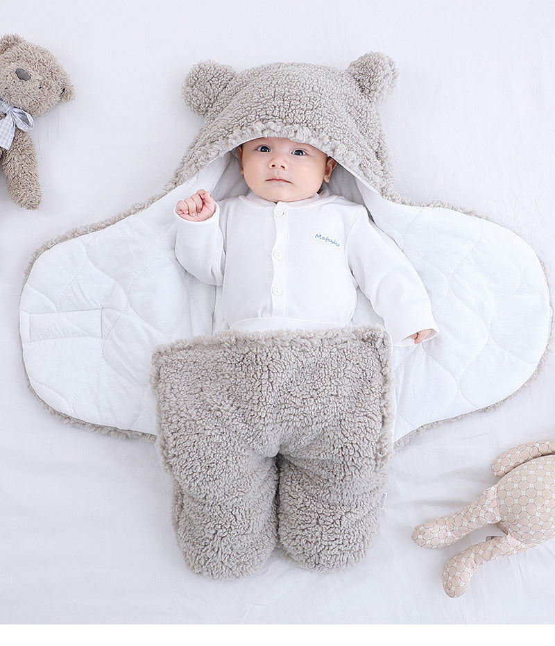 Baby Sleeping Bag Ultra-Soft Fluffy Fleece Newborn Receiving Blanket Infant Boys Girls Clothes Sleep Nursery Wrap Swaddle