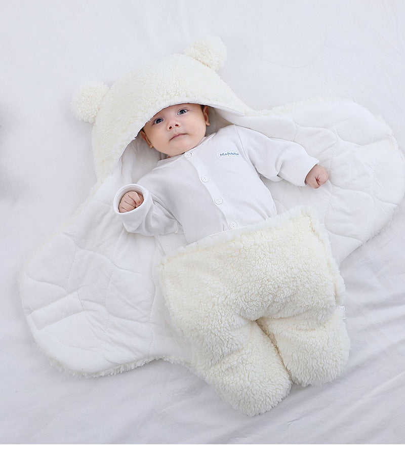 Baby Sleeping Bag Ultra-Soft Fluffy Fleece Newborn Receiving Blanket Infant Boys Girls Clothes Sleep Nursery Wrap Swaddle