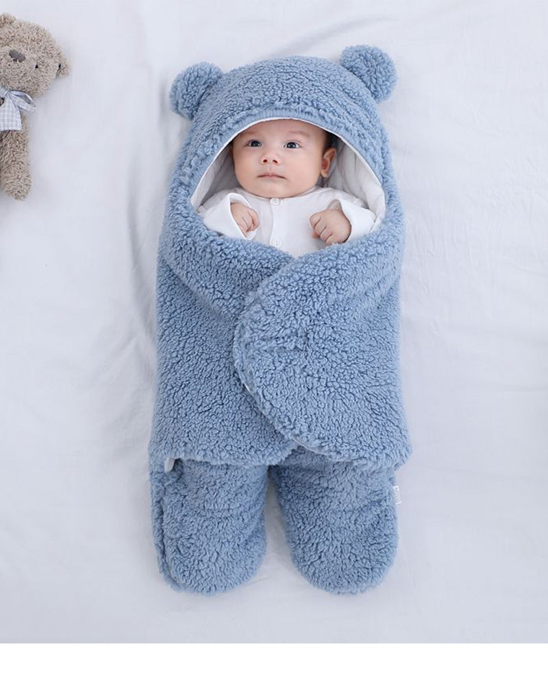 Baby Sleeping Bag Ultra-Soft Fluffy Fleece Newborn Receiving Blanket Infant Boys Girls Clothes Sleep Nursery Wrap Swaddle