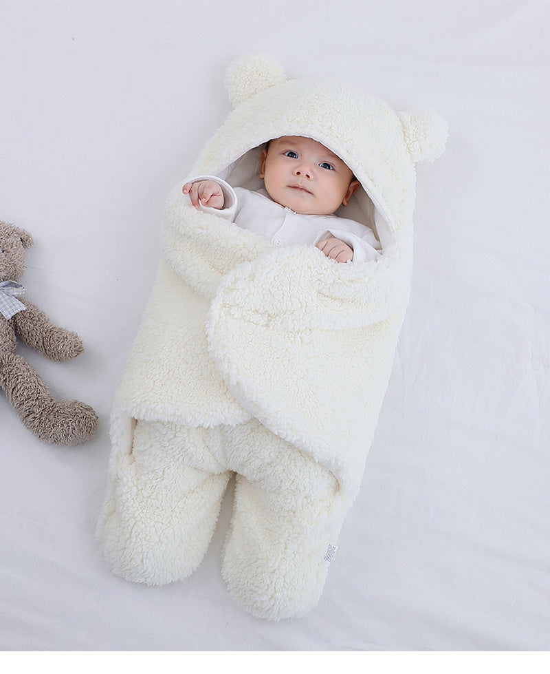 Baby Sleeping Bag Ultra-Soft Fluffy Fleece Newborn Receiving Blanket Infant Boys Girls Clothes Sleep Nursery Wrap Swaddle