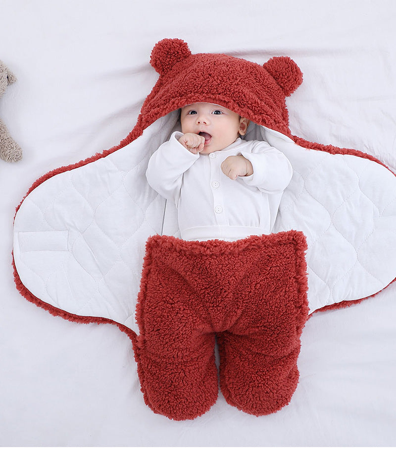 Baby Sleeping Bag Ultra-Soft Fluffy Fleece Newborn Receiving Blanket Infant Boys Girls Clothes Sleep Nursery Wrap Swaddle