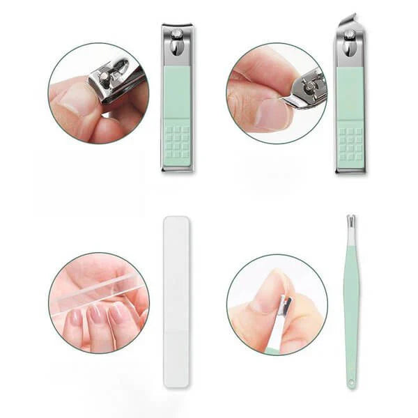 Stainless Steel Nail Clippers Portable Set (12 pcs)