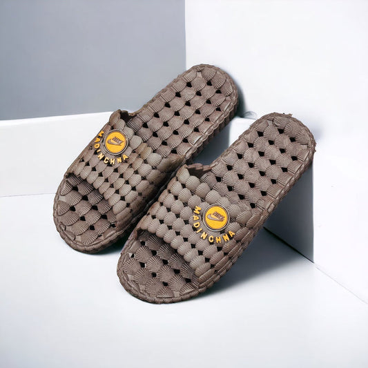 Bathroom Anti Slip Slippers Soft Light Weight Comfortable - Quick Dry - Brown